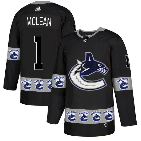 Men Vancouver Canucks #1 Mclean Black Adidas Fashion NHL Jersey